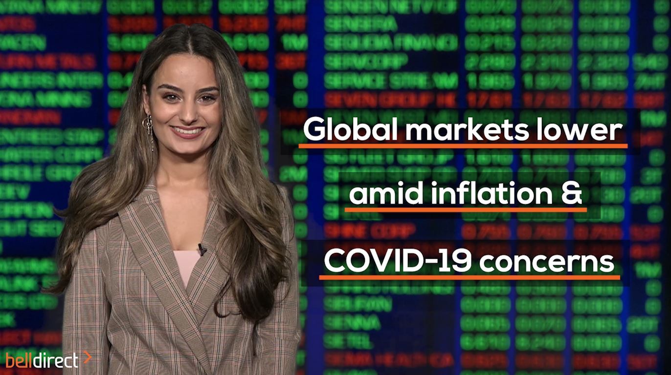 Global markets lower amid inflation & COVID-19 concerns