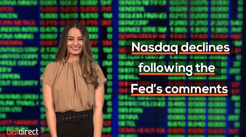 Nasdaq declines following the Fed's comments