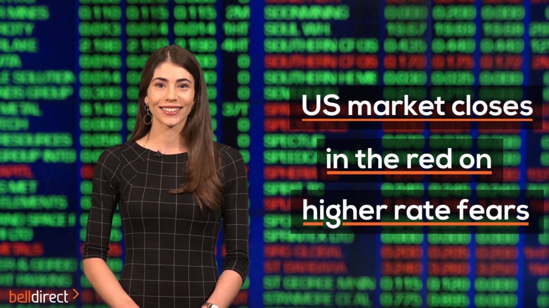 US market closes in the red on higher rate fears