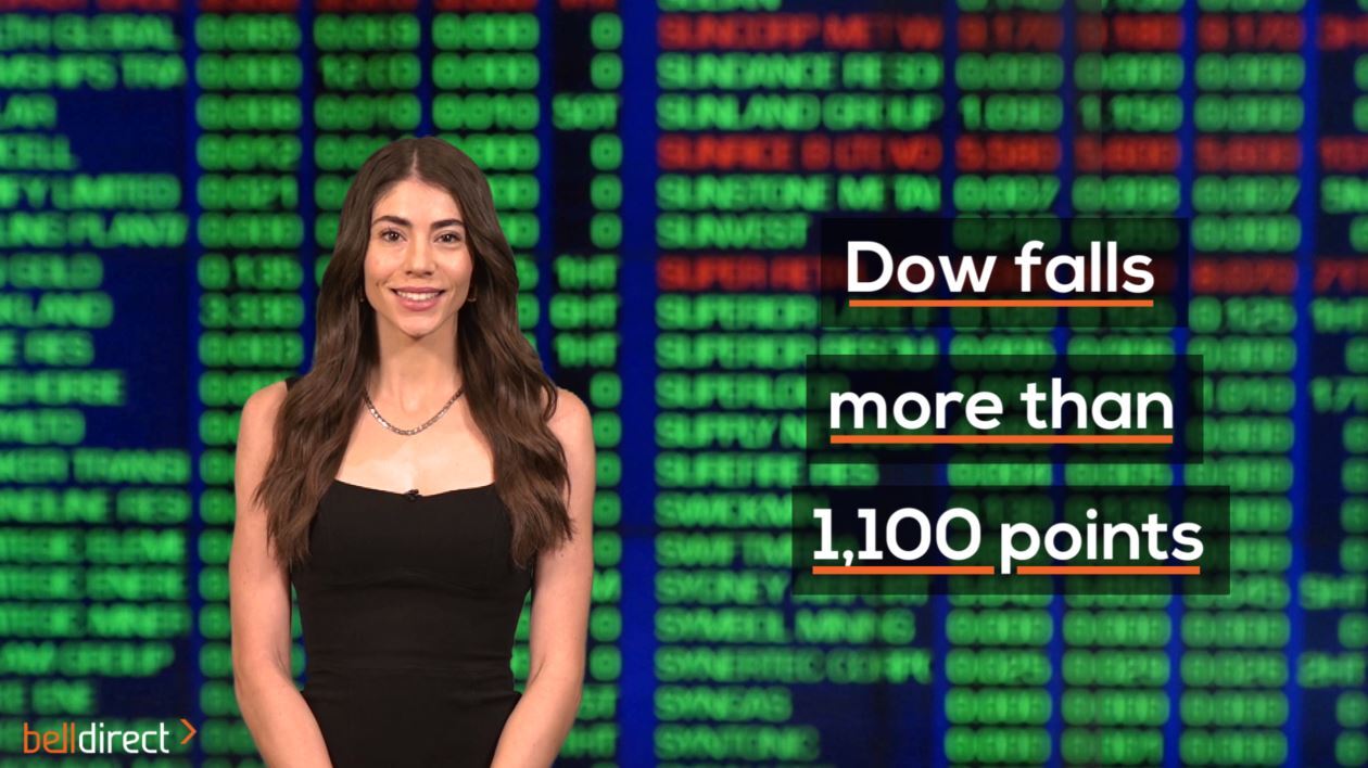 Dow falls more than 1,100 points