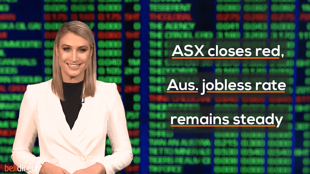 ASX closes red, Aus. jobless rate remains steady